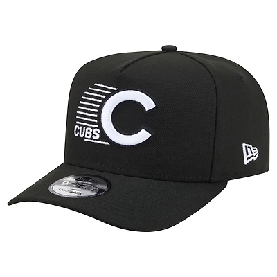Men's New Era Black Chicago Cubs Motion A-Frame 9FIFTY Snapback Hat