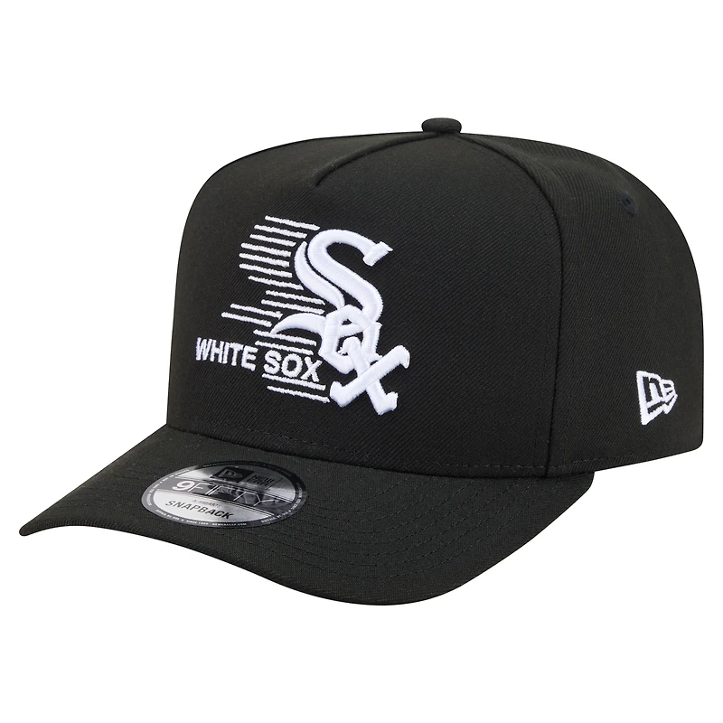 Men's New Era Black Chicago White Sox Motion A-Frame 9FIFTY Snapback Hat