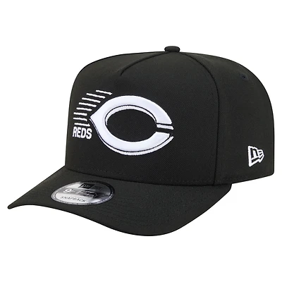 Men's New Era Black Cincinnati Reds Motion A-Frame 9FIFTY Snapback Hat