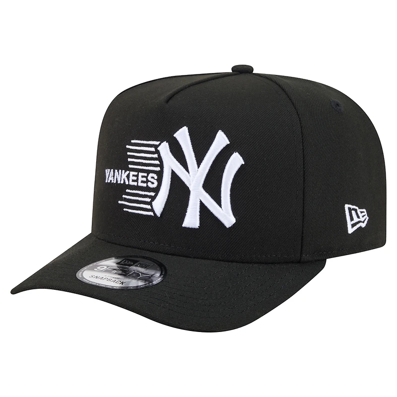 Men's New Era  Black New York Yankees Motion A-Frame 9FIFTY Snapback Hat