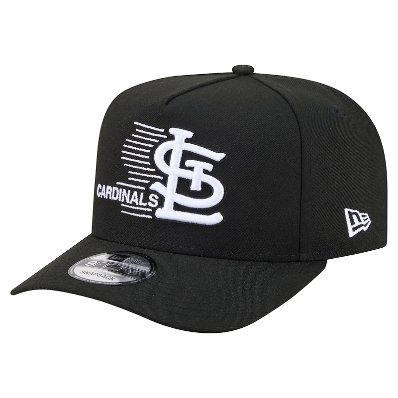 Men's New Era Black St. Louis Cardinals Motion A-Frame 9FIFTY Snapback Hat