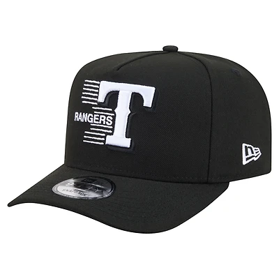 Men's New Era Black Texas Rangers Motion A-Frame 9FIFTY Snapback Hat