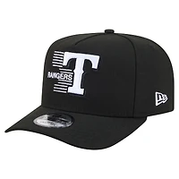 Men's New Era  Black Texas Rangers Motion A-Frame 9FIFTY Snapback Hat