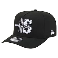Men's New Era  Black Seattle Mariners Motion A-Frame 9FIFTY Snapback Hat