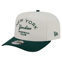 Men's New Era  Cream/Dark Green New York Yankees Chrome A-Frame 9FIFTY Snapback Hat