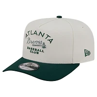 Men's New Era  Cream/Dark Green Atlanta Braves Chrome A-Frame 9FIFTY Snapback Hat