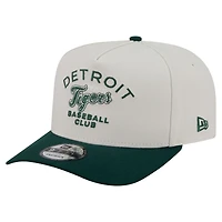 Men's New Era  Cream/Dark Green Detroit Tigers Chrome A-Frame 9FIFTY Snapback Hat