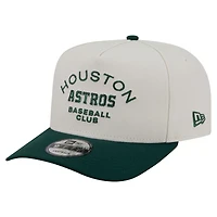 Men's New Era  Cream/Dark Green Houston Astros Chrome A-Frame 9FIFTY Snapback Hat