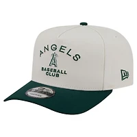 Men's New Era  Cream/Dark Green Los Angeles Angels Chrome A-Frame 9FIFTY Snapback Hat
