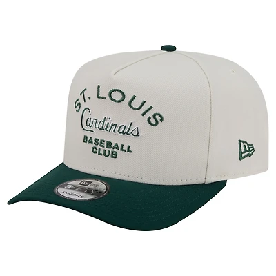 Men's New Era Cream/Dark Green St. Louis Cardinals Chrome A-Frame 9FIFTY Snapback Hat