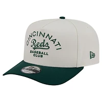 Men's New Era  Cream/Dark Green Cincinnati Reds Chrome A-Frame 9FIFTY Snapback Hat