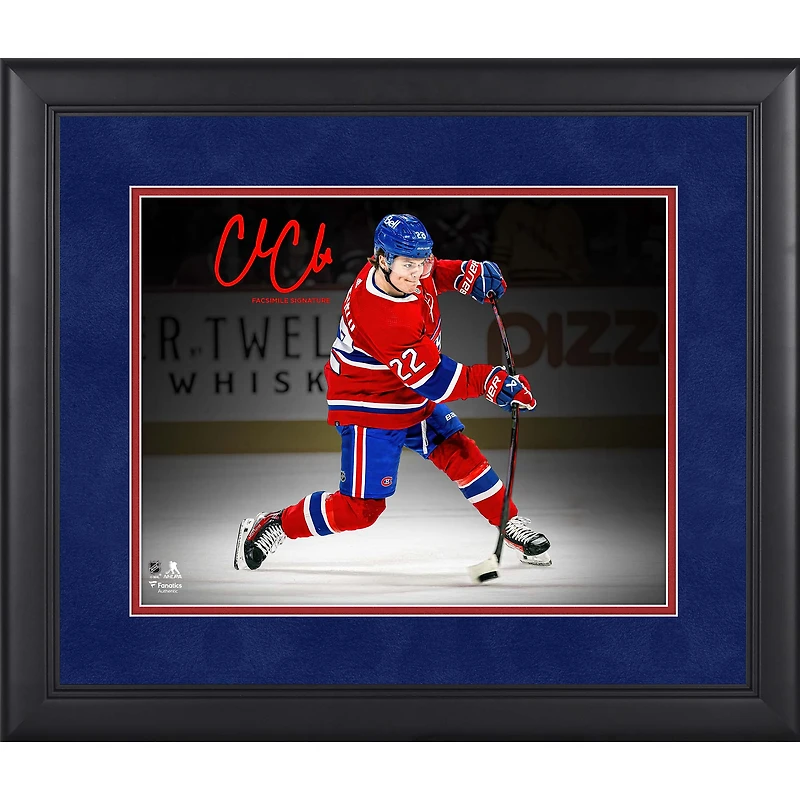 Cole Caufield Montreal Canadiens Facsimile Signature Framed 11" x 14" Spotlight Photograph