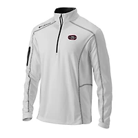 Men's Columbia White Darlington Raceway Omni-Wick Shotgun Quarter-Zip Pullover