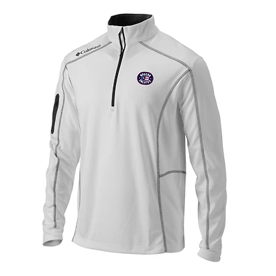Men's Columbia White NASCAR Omni-Wick Shotgun Quarter-Zip Pullover