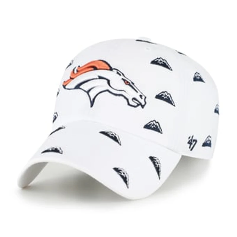 Unisex '47 White Denver Broncos Confetti Clean Up Adjustable Hat