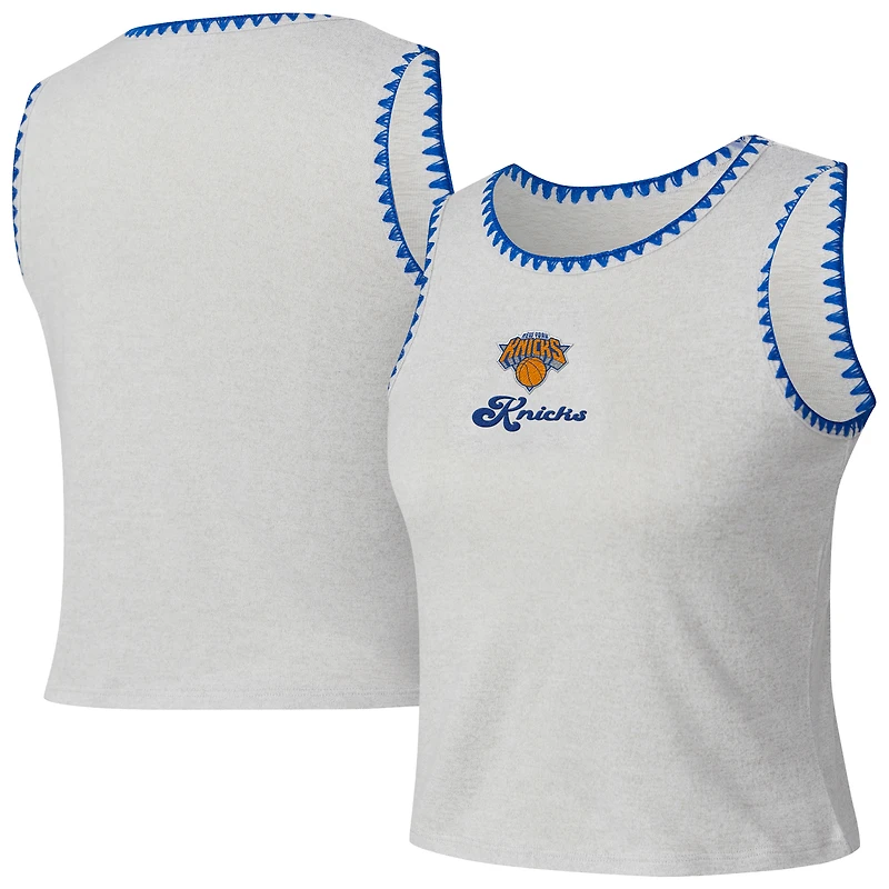 Women's Concepts Sport  Gray New York Knicks Neptune Hacci Knit Tank Top