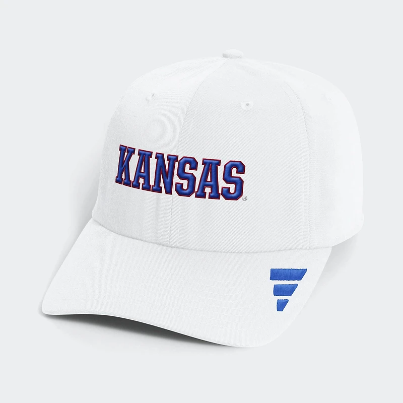 Men's adidas White Kansas Jayhawks 2026 Sideline Slouch Adjustable Hat