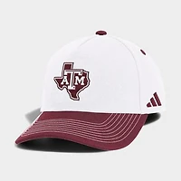 Unisex adidas White/Maroon Texas A&M Aggies 2026 Sideline A-Frame Adjustable Hat