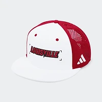 Unisex adidas White/Red Louisville Cardinals 2026 Sideline Perforated Snapback Hat