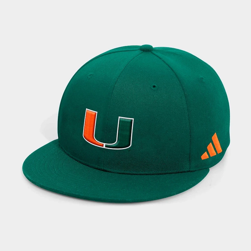 Men's adidas Green Miami Hurricanes 2026 Sideline Snapback Hat