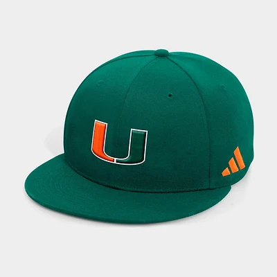 Men's adidas Green Miami Hurricanes 2026 Sideline Snapback Hat