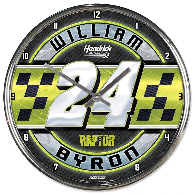 WinCraft William Byron 12'' Chrome Wall Clock