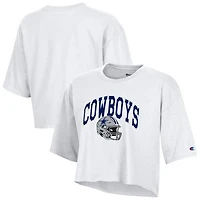Women's Champion  White Dallas Cowboys Boyfriend Cropped T-Shirt