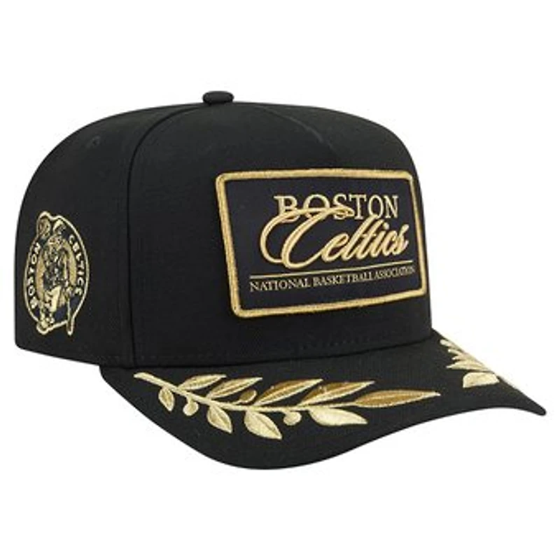 Men's New Era  Black Boston Celtics Golden 9FIFTY Snapback Hat