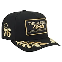 Men's New Era  Black Philadelphia 76ers Golden 9FIFTY Snapback Hat