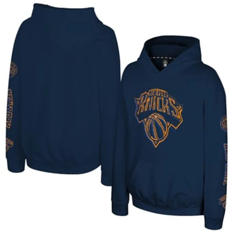 Youth Stadium Essentials Navy New York Knicks Legends Elementized Hoodie