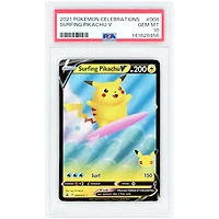 Surfing Pikachu V 2021 Pokemon Celebrations Ultra Rare #008 PSA Authenticated 10 Card