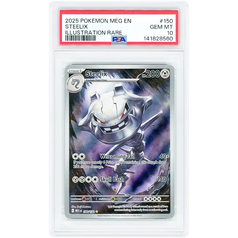 Steelix 2025 Pokemon Mega Evolution Illustration Rare #150 PSA Authenticated 10 Card
