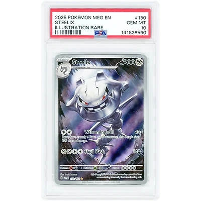 Steelix 2025 Pokemon Mega Evolution Illustration Rare #150 PSA Authenticated 10 Card