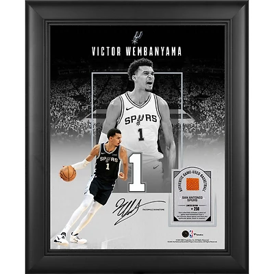 Victor Wembanyama San Antonio Spurs Facsimile Signature Framed 11" x 14" Showcase Collage with a Piece of Game-Used Basketball - Limited Edition of 250