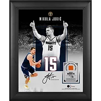 Nikola Jokić Denver Nuggets Facsimile Signature Framed 11" x 14" Showcase Collage with a Piece of Game-Used Basketball - Limited Edition of 250