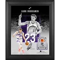 Lauri Markkanen Utah Jazz Facsimile Signature Framed 11" x 14" Showcase Collage with a Piece of Game-Used Basketball - Limited Edition of 250