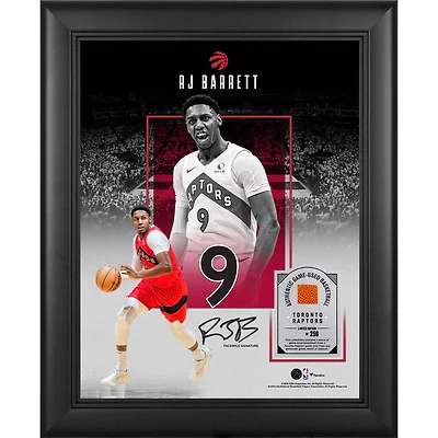 RJ Barrett Toronto Raptors Facsimile Signature Framed 11" x 14" Showcase Collage with a Piece of Game-Used Basketball - Limited Edition of 250