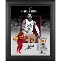 Donovan Mitchell Cleveland Cavaliers Facsimile Signature Framed 11" x 14" Showcase Collage with a Piece of Game-Used Basketball - Limited Edition of 250