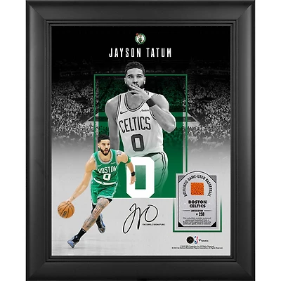 Jayson Tatum Boston Celtics Facsimile Signature Framed 11" x 14" Showcase Collage with a Piece of Game-Used Basketball - Limited Edition of 250