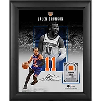 Jalen Brunson New York Knicks Facsimile Signature Framed 11" x 14" Showcase Collage with a Piece of Game-Used Basketball - Limited Edition of 250