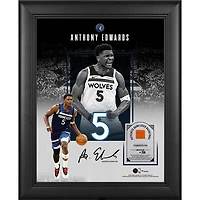 Anthony Edwards Minnesota Timberwolves Facsimile Signature Framed 11" x 14" Showcase Collage with a Piece of Game-Used Basketball - Limited Edition of 250