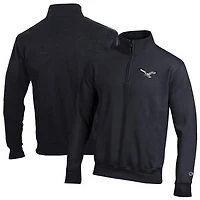 Men's Champion Black Philadelphia Eagles Powerblend Quarter-Zip Pullover