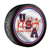 Caroline Harvey Team USA Autographed 2026 Winter Olympics Hockey Puck with "26 Gold Medal" Inscription