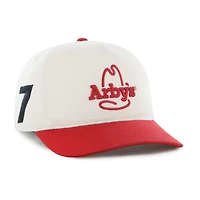 Men's '47  Natural/Red Justin Allgaier Sponsor Logo Number Side Patch Hitch Adjustable Hat