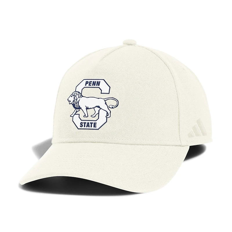 Men's adidas Cream Penn State Nittany Lions Elevated A-Frame Adjustable Hat