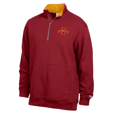 Men's Champion Cardinal Iowa State Cyclones Fleece Quarter-Zip Pullover