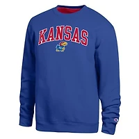 Men's Champion  Royal Kansas Jayhawks Arch Sweatshirt