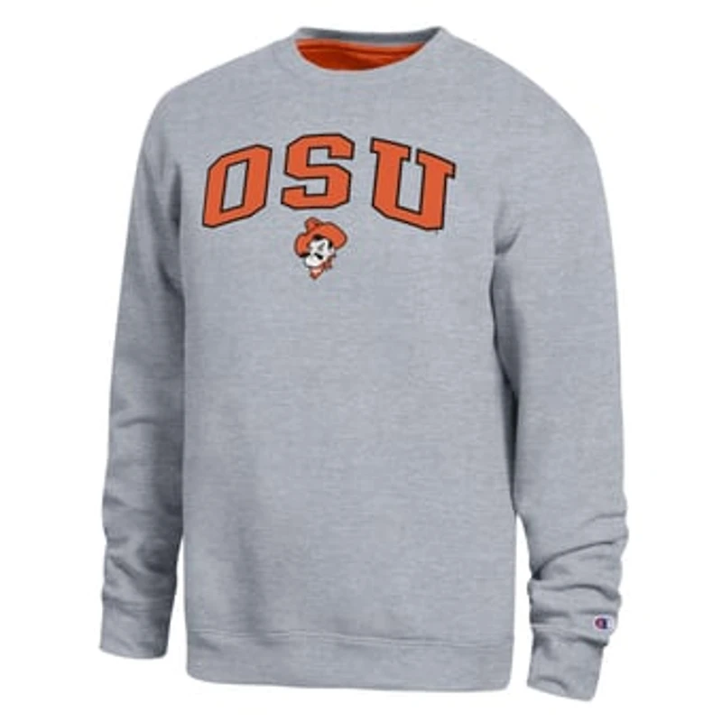 Men's Champion  Heather Gray Oklahoma State Cowboys Arch Sweatshirt