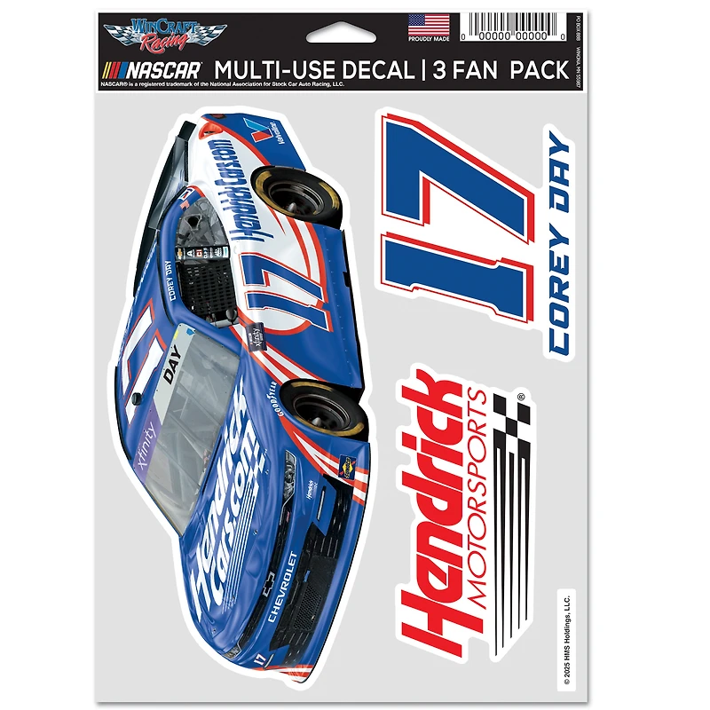 WinCraft Corey Day Three-Piece Fan Decal Set