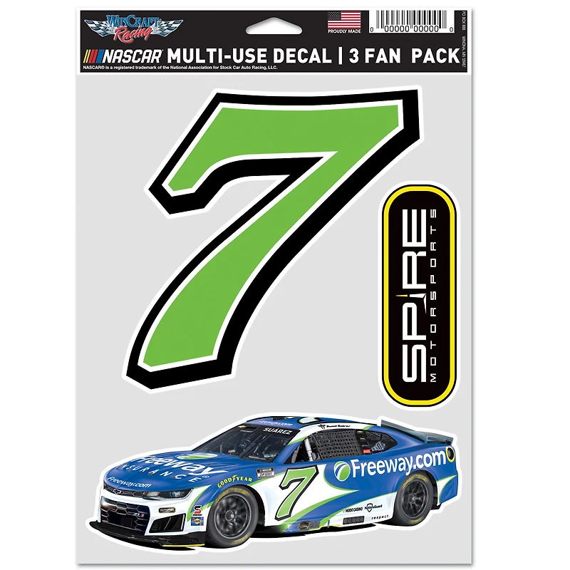 WinCraft Daniel Suarez Three-Piece Fan Decal Set